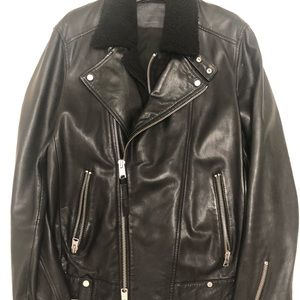 Allsaints lamb skin leather jacket